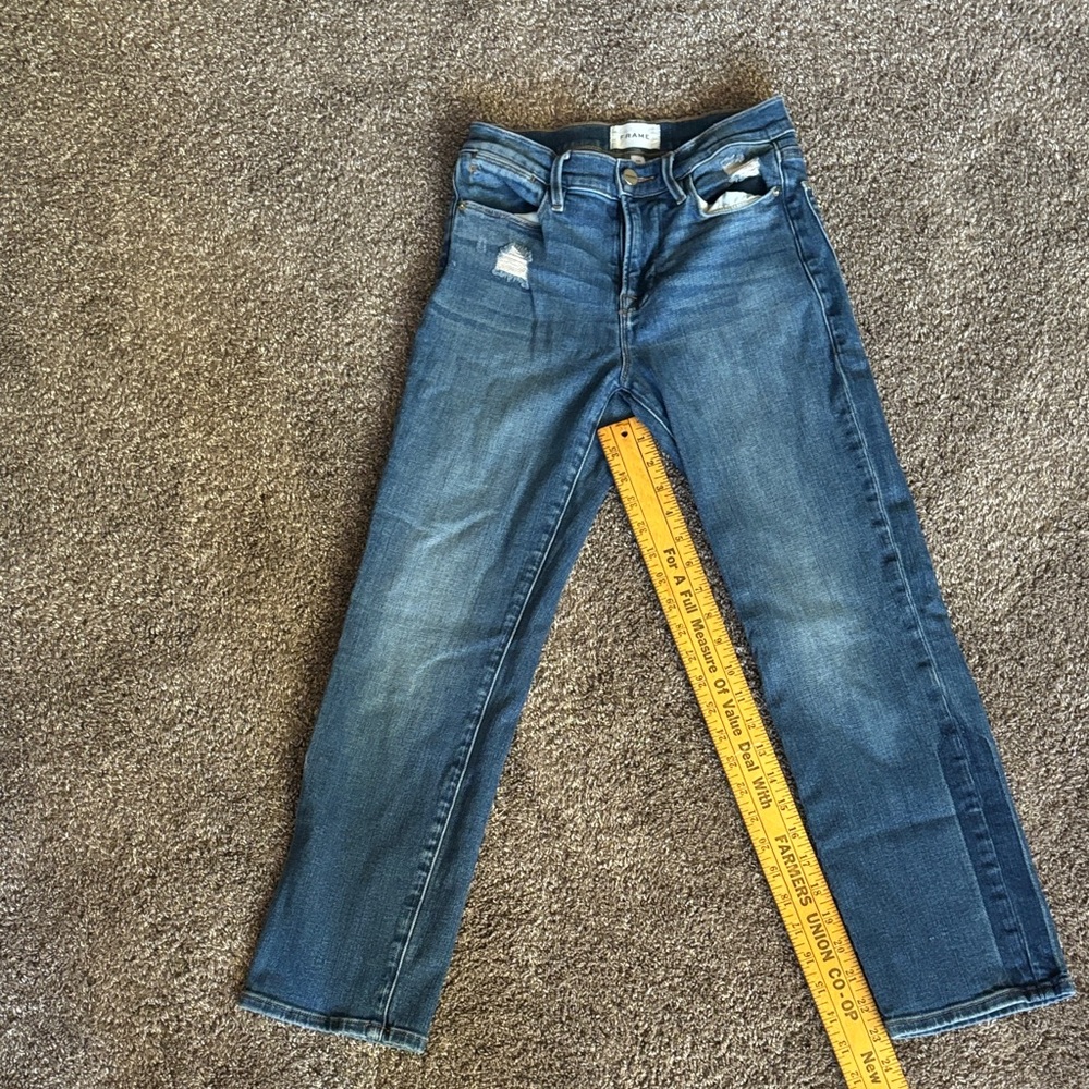 Frame Denim Women's Le High Straight Jeans in Dark Blue